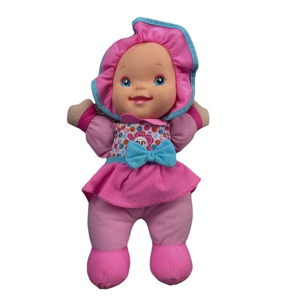 Baby's First Giggles 14” Doll Plush Body Stuffed The Doll Giggles Polka Dots - Picture 1 of 4